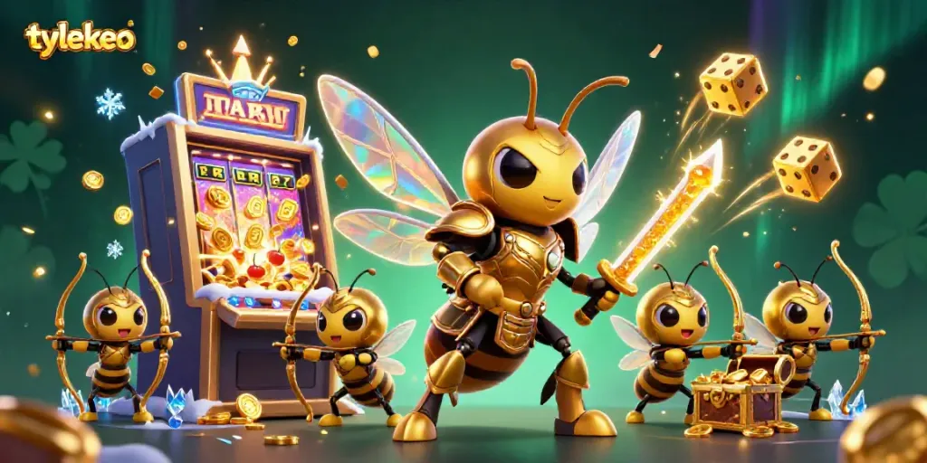 Engaging graphic showcasing the tylekeo platform with a playful, vibrant casino scene igniting excitement.