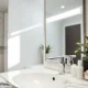 Reflect elegant led mirror in a modern bathroom setting highlighting its sleek design and reflective qualities.