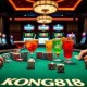 Action-packed gambling at a KONG88 poker table showcasing excitement and luxury.