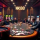 Players enjoying a thrilling poker game at NK88's luxurious casino table.