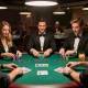 Players engaged in a strategic poker game at LC88, showcasing camaraderie and excitement.