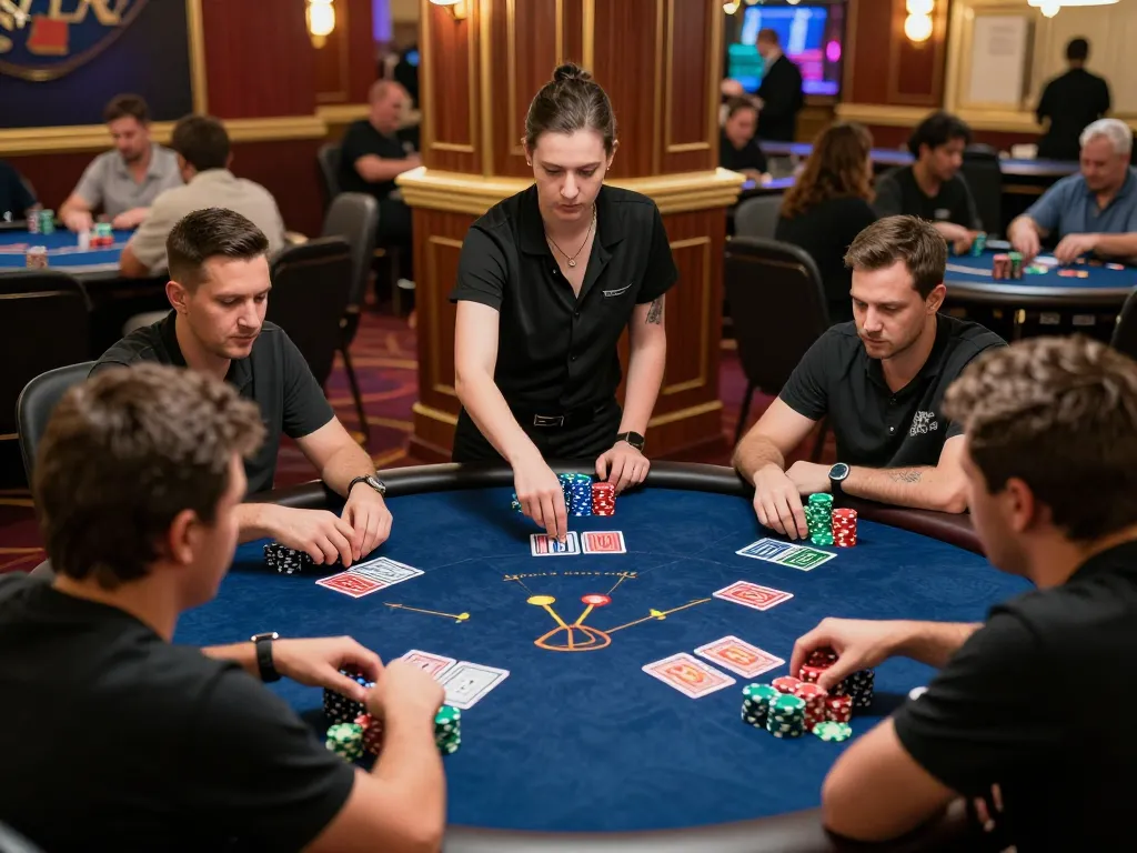 FC88 players strategizing at an exciting poker tournament in an upscale casino