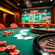 Betting at SHBET with exciting poker and roulette action in a luxurious casino setting.