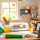 Cricut for beginners workspace with colorful crafting supplies and a Cricut machine