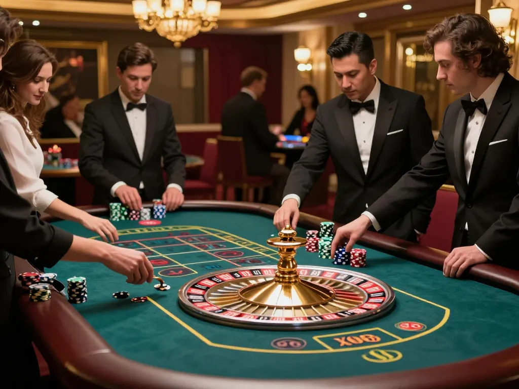 Players engaging in thrilling roulette gameplay at XO88’s upscale casino setting.