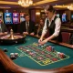 Players engage at the roulette table while enjoying their 7me gaming experience in a vibrant casino atmosphere.