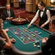 Players at a roulette table excitedly placing bets and observing tỷ lệ nhà cái while experiencing a classic casino atmosphere.