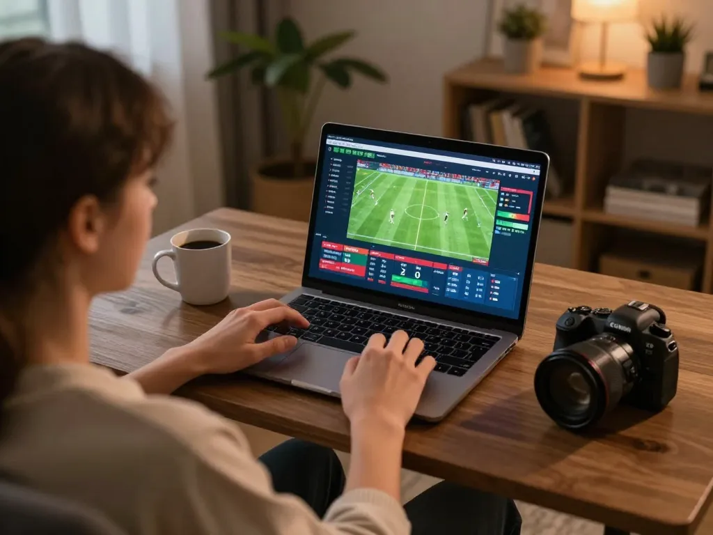 Xoilac user placing live bets on football with an engaging online interface.