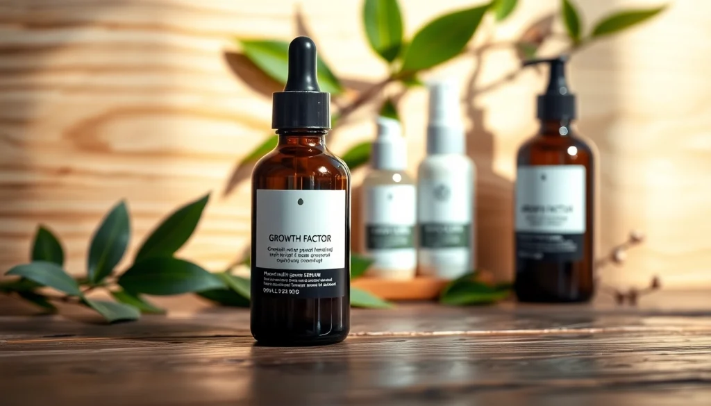 Enhance your skincare routine with an affordable growth factor serum showcasing vitality and natural ingredients.