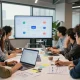 Team collaboration in AI development session with automation tools and workflow strategies displayed.