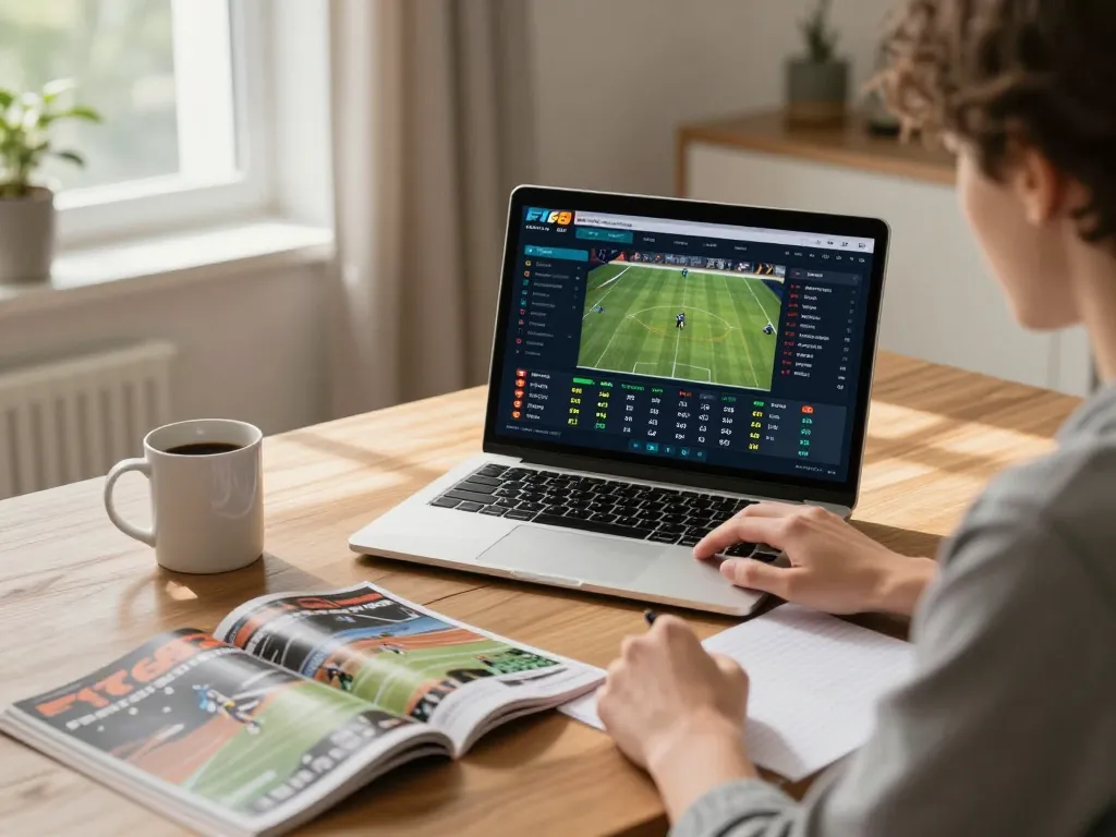 Engaging with F168 online sports betting odds from a stylish home desk.