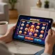Engaged player exploring MB66 online slots from a cozy home, enjoying strategic gameplay.