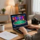 Player engaging in online games at Fly88 platform from a cozy home environment, showing strategic play.