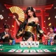 Experience thrilling poker action with az88 in a vibrant 3D casino scene featuring an elegant Asian woman.