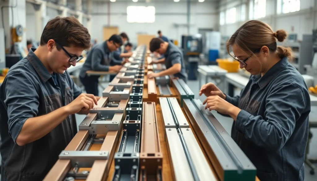 Drawer Slides Manufacturer showcasing assembly process of high-quality slides.