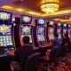 Players enjoying the Lucky 88 slot machine with bright displays and vibrant atmosphere