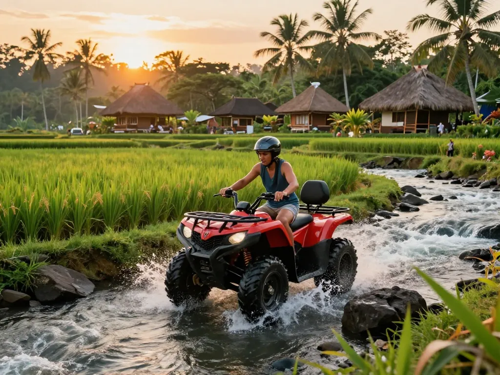 Thrilling ATV adventure in Bali's jungles while seeking to find bali tour packages for an unforgettable experience.
