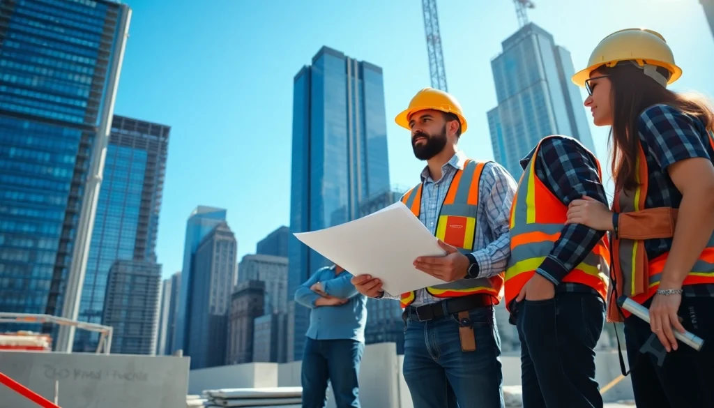 New York City Commercial General Contractor collaborating on an active construction site.