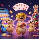Engage in thrilling betting action with bj88's vibrant casino scene featuring meerkats.