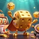 Engage in thrilling gameplay adventures at kubet88, featuring vibrant slot reels and golden dice in a casino setting.