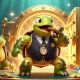 Join the lv88vip adventure with a snapping turtle mobster amidst golden treasures and casino lights.