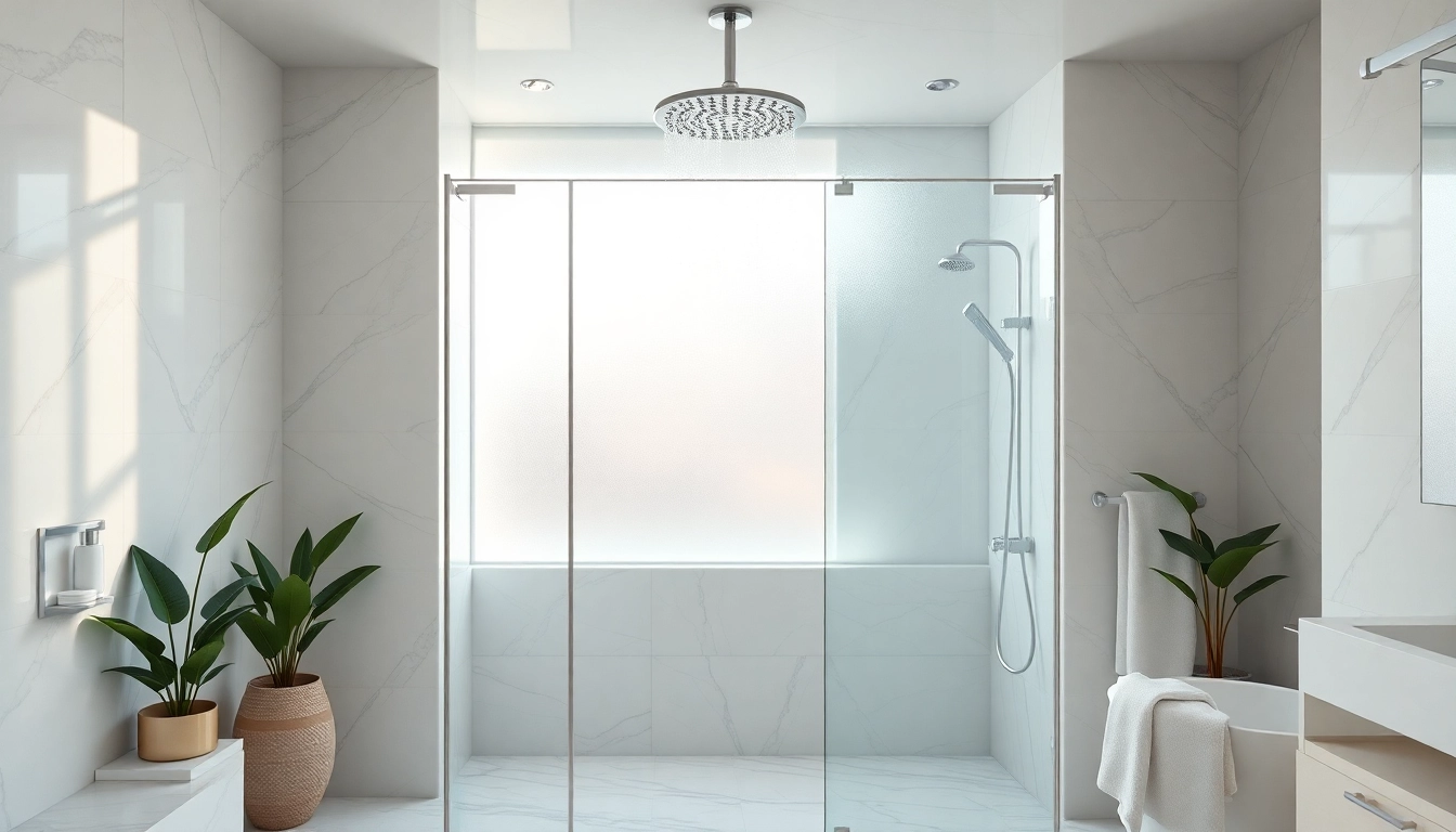 Experience elegant showers in a luxurious bathroom with modern design and natural light.