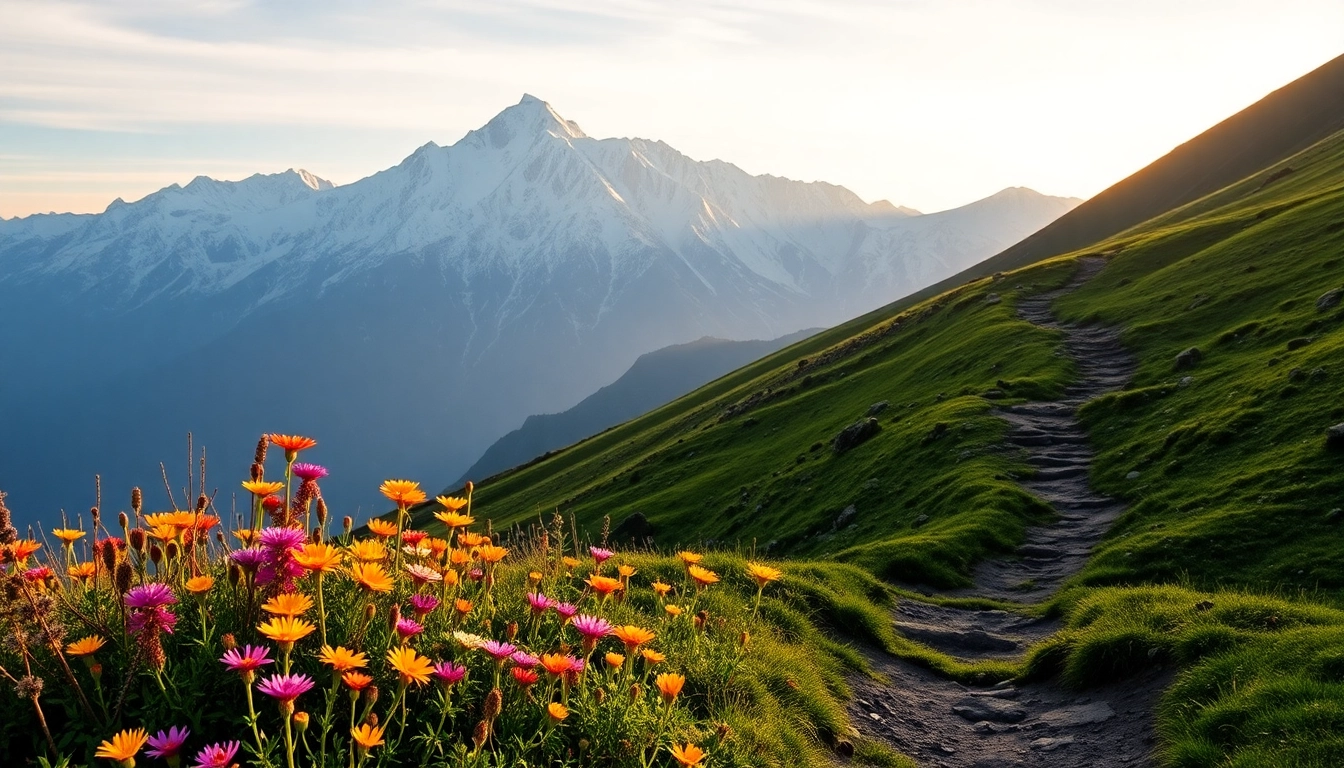 Adventure seekers navigating the picturesque Sandakphu trek amidst stunning mountain views. related image