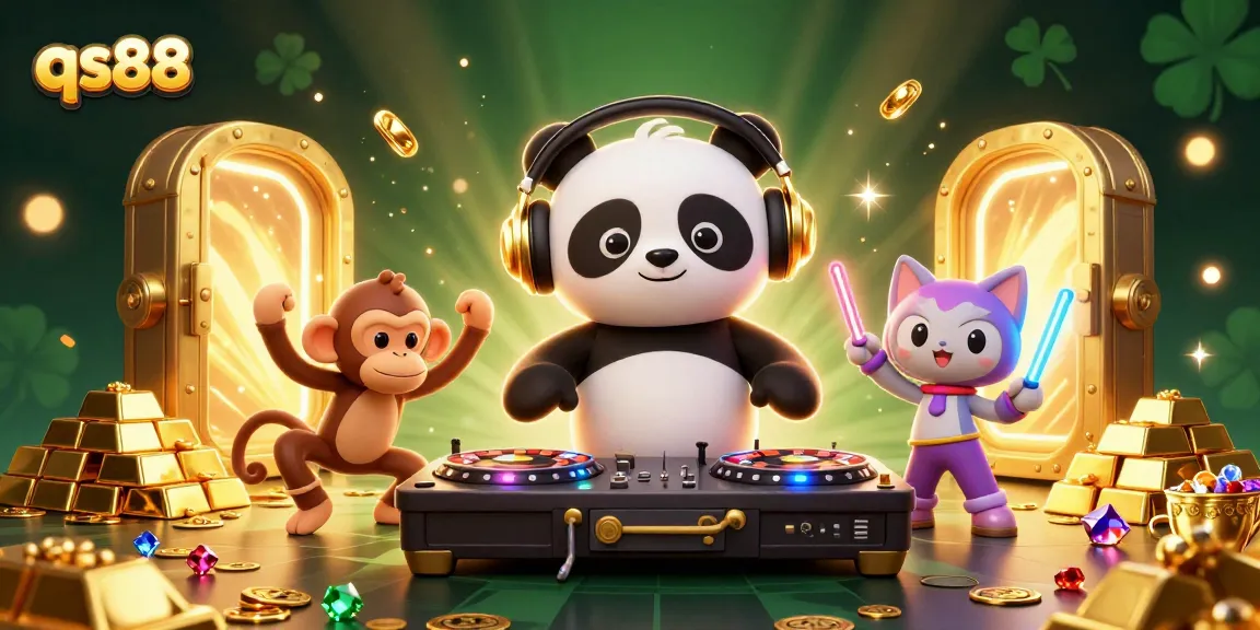Experience qs88 thrills with a DJ panda and vibrant casino party scene.