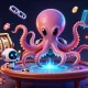 Engage in thrilling gameplay at slot resmi, featuring alien characters and vibrant casino elements.