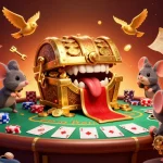 Engage with OKWIN's vibrant casino adventures featuring treasure chests and thrilling poker action.