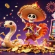 Experience exciting slot online gameplay with lively characters celebrating jackpots and wins amidst dynamic casino elements.