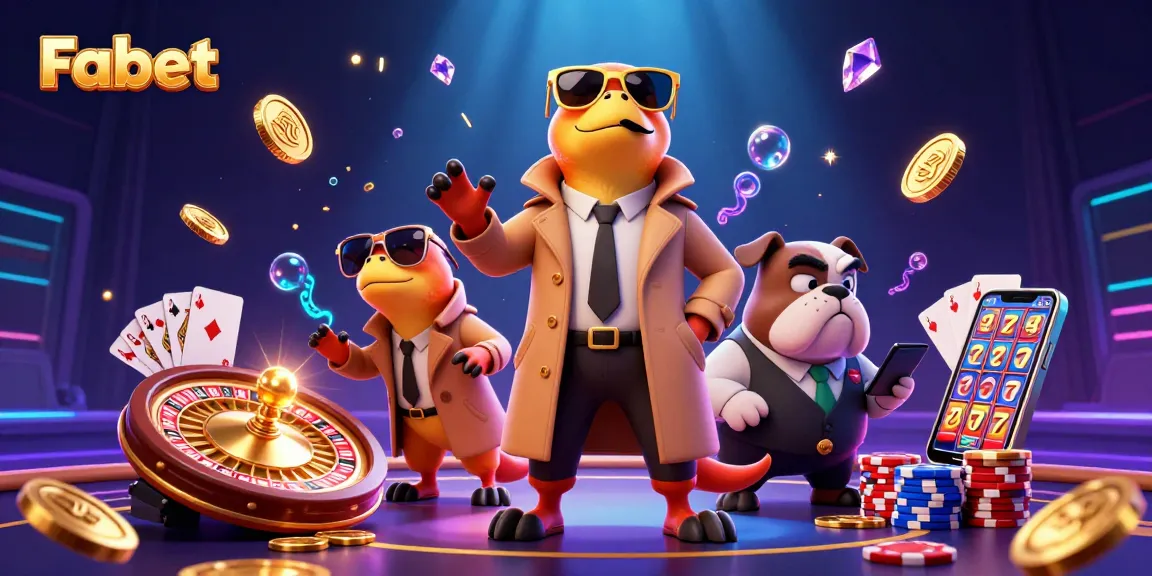 Experience thrilling wins at Fabet with cartoon raptors attempting to enter a VIP casino lounge.