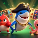Engage in thrilling gameplay at rs88 with vibrant characters and golden coins overflowing in a colorful casino atmosphere.