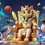 Experience jorkpoplil thrills with our dynamic casino scene featuring a pharaoh cat and vibrant sports elements.